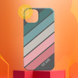 Retro Sporty Streifen aquamarin rosa handgeschrieb Case-Mate iPhone Hülle<br><div class="desc">Ein pastellfarbener Retro-Regenbogen mit 70er inspiriert Farben und einem minimalen Muster. Die aquamarinen,  rosa und grauen Farben können geändert werden. Die großen Streifen,  die diagonal laufen,  machen es zu einem kühlen,  aber minimalen Look für Ihr Cover.</div>