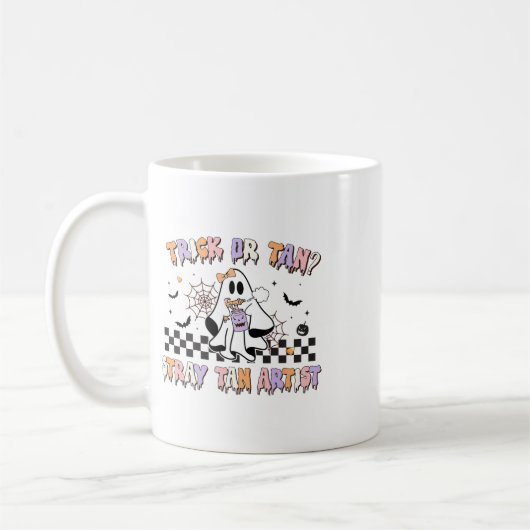 Retro Spray Tan Artist Halloween Ghosts Sif Ta Kaffeetasse (Links)