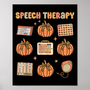 Retro-Sprechtherapie Slp Herbst-Kürbis-Sprechthera Poster