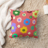 Retro Spring Blume farbenfrohe florale Wohngestalt Kissen (Decke)