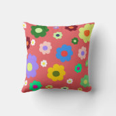 Retro Spring Blume farbenfrohe florale Wohngestalt Kissen (Rückseite)