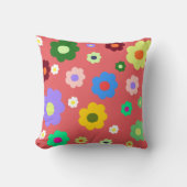 Retro Spring Blume farbenfrohe florale Wohngestalt Kissen (Vorderseite)
