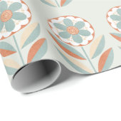 Retro Spring Blume Geschenkpapier (Rolleneckpunkt)