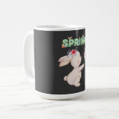 Retro Spring Bunny with Tulip Graphic Tee Kaffeetasse (Vorderseite Links)