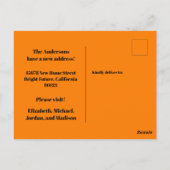 Retro Spring Floral neue Adresse / Wir sind umgezo Postkarte (Rückseite)