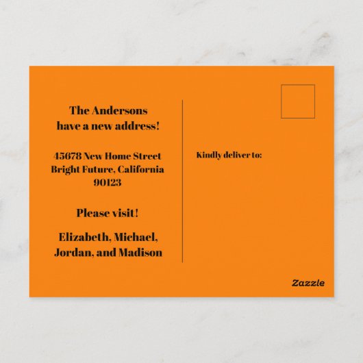 Retro Spring Floral neue Adresse / Wir sind umgezo Postkarte (Rückseite)