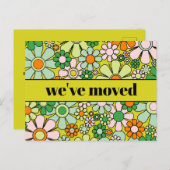 Retro Spring Floral neue Adresse / Wir sind umgezo Postkarte (Vorne/Hinten)