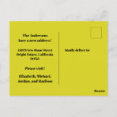 Retro Spring Floral neue Adresse / Wir sind umgezo Postkarte (Rückseite)