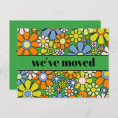 Retro Spring Floral neue Adresse / Wir sind umgezo Postkarte (Vorne/Hinten)