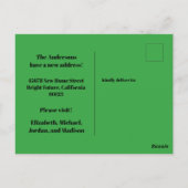 Retro Spring Floral neue Adresse / Wir sind umgezo Postkarte (Rückseite)