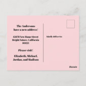 Retro Spring Floral New Address Postkarte (Rückseite)