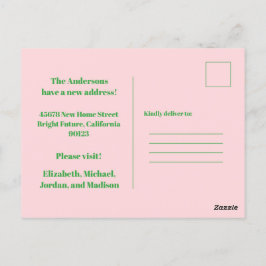 Retro Spring Floral New Address Postkarte