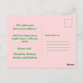 Retro Spring Floral New Address Postkarte (Rückseite)