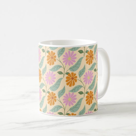 Retro spring flowers kaffeetasse (VorderseiteRechts)