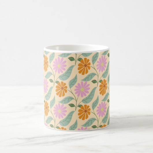 Retro spring flowers kaffeetasse (Mittel)