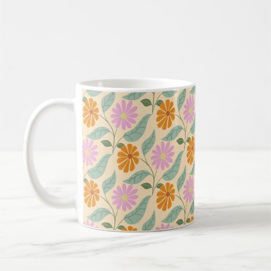 Retro spring flowers kaffeetasse (Links)