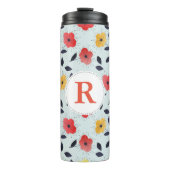 Retro Spring Flowers mit Initial Thermosbecher (Vorderseite)