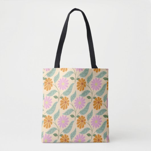 Retro spring flowers tasche (Vorderseite)