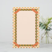 Retro Spring Hand Drawn Faux Washi Floral Mix Briefpapier (Stehend Vorderseite)