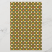Retro Spring Hand Drawn Faux Washi Floral Vertical Briefpapier (Rückseite)