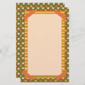 Retro Spring Hand Drawn Faux Washi Floral Vertical Briefpapier (Vorne/Hinten)