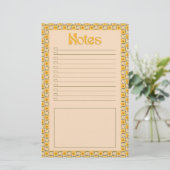Retro Spring Hand Drawn Groovy Floral Check Notes Briefpapier (Stehend Vorderseite)