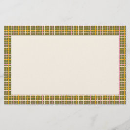 Retro Spring Hand Drawn Multicolor Grid Border Briefpapier