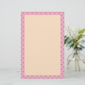 Retro Spring Hand Drawn Pink and Cream Floral Briefpapier (Stehend Vorderseite)
