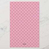Retro Spring Hand Drawn Pink and Cream Floral Briefpapier (Rückseite)