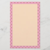 Retro Spring Hand Drawn Pink and Cream Floral Briefpapier (Vorderseite)
