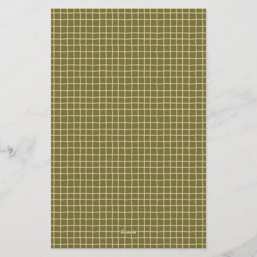 Retro Spring Hand Drawn Plaid and Grid Vertical Briefpapier (Rückseite)