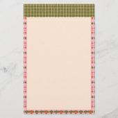 Retro Spring Hand Drawn Plaid and Grid Vertical Briefpapier (Vorderseite)