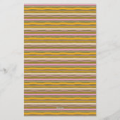 Retro Spring Hand Drawn Striped Personal Briefpapier (Rückseite)