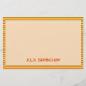 Retro Spring Hand Drawn Sunshine Striped Briefpapier (Vorderseite)