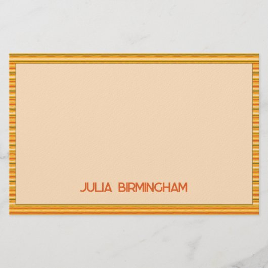 Retro Spring Hand Drawn Sunshine Striped Briefpapier (Vorderseite)