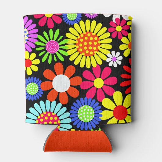 Retro Spring Hippie Blume Power Dosenkühler (Rückseite)