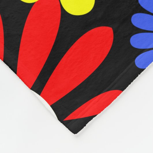 Retro Spring Hippie Blume Power Fleecedecke (Ecke)