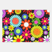 Retro Spring Hippie Blume Power Geschenkpapier Set (Vorderseite 2)