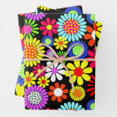 Retro Spring Hippie Blume Power Geschenkpapier Set (Beispiel)