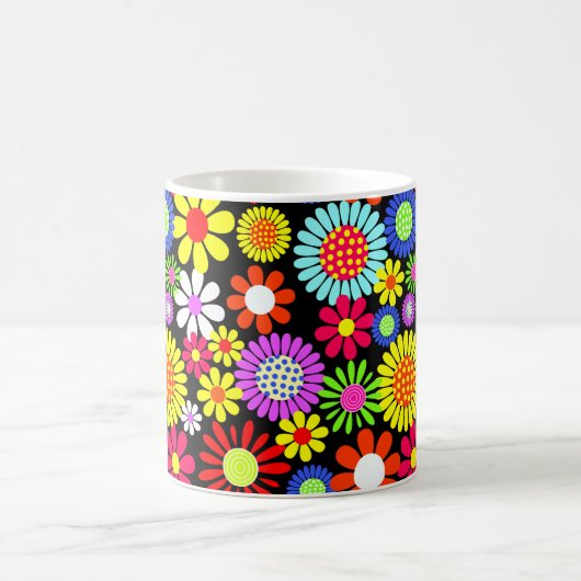 Retro Spring Hippie Blume Power Kaffeetasse (Mittel)