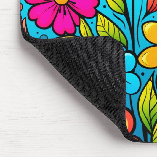 Retro Spring Hippie Blume Power Mousepad (Ecke)