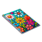 Retro Spring Hippie Blume Power Notizblock (Rechte Seite)