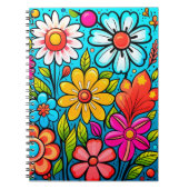 Retro Spring Hippie Blume Power Notizblock (Vorderseite)