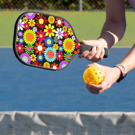 Retro Spring Hippie Blume Power Pickleball Schläger