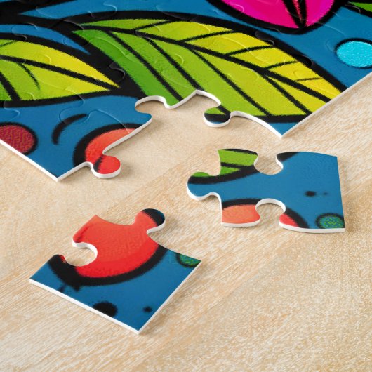 Retro Spring Hippie Blume Power Puzzle (Seite)