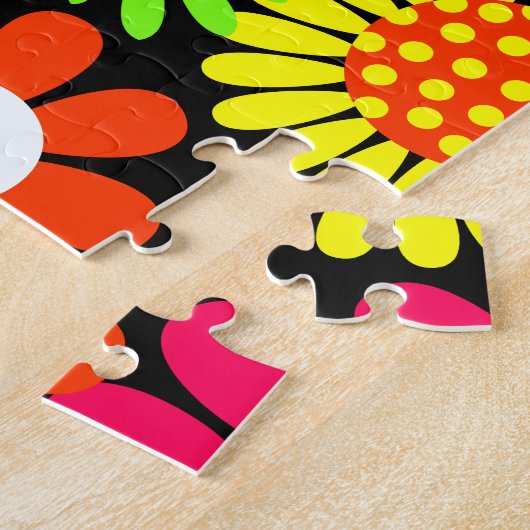 Retro Spring Hippie Blume Power Puzzle (Seite)