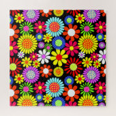 Retro Spring Hippie Blume Power Puzzle (Horizontal)