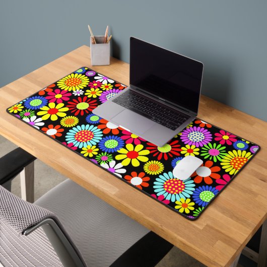 Retro Spring Hippie Blume Power Schreibtischunterlage (Büro 2)