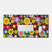 Retro Spring Hippie Blume Power Schreibtischunterlage (Tastatur & Maus)