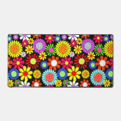 Retro Spring Hippie Blume Power Schreibtischunterlage (Vorderseite)
